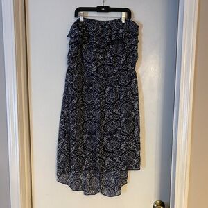 Maurices Navy Paisley High Low Skirt